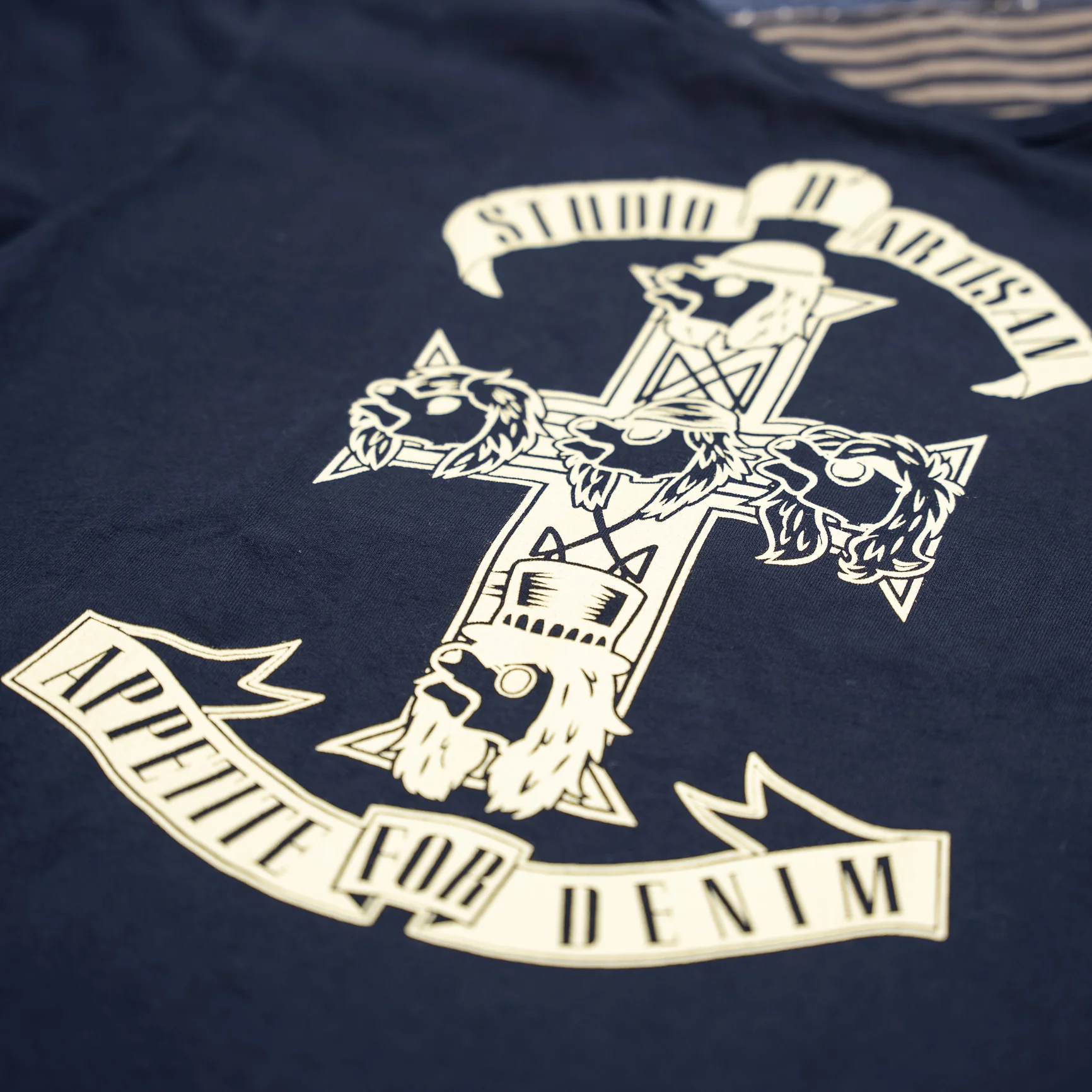 Studio D’Artisan "Appetite for Denim" T-Shirt – 8106B Black - Image 3