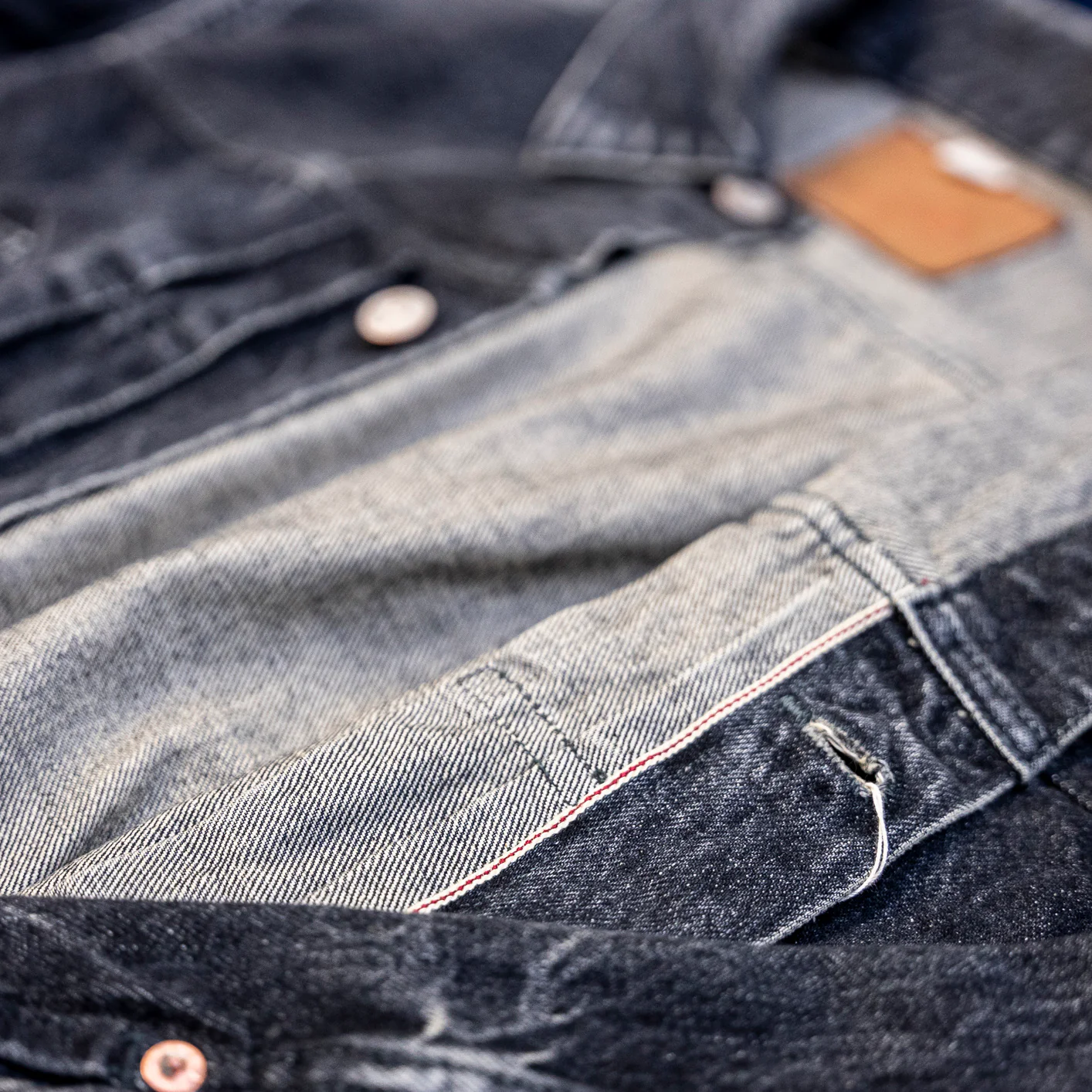 Sugar Cane 14,25oz 1953 Type II Black Denim Jacket – Hard Wash / Aged Model - Image 4