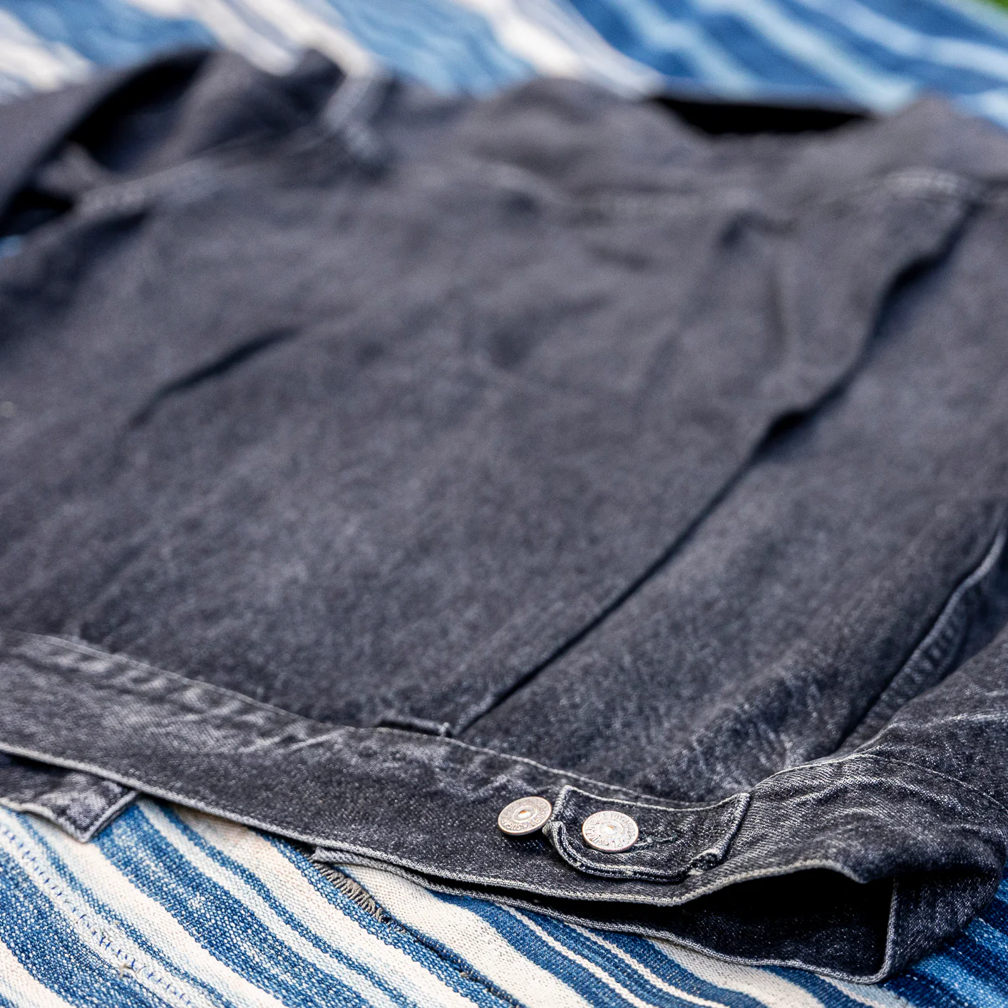 Sugar Cane 14,25oz 1953 Type II Black Denim Jacket – Hard Wash / Aged Model - Image 5