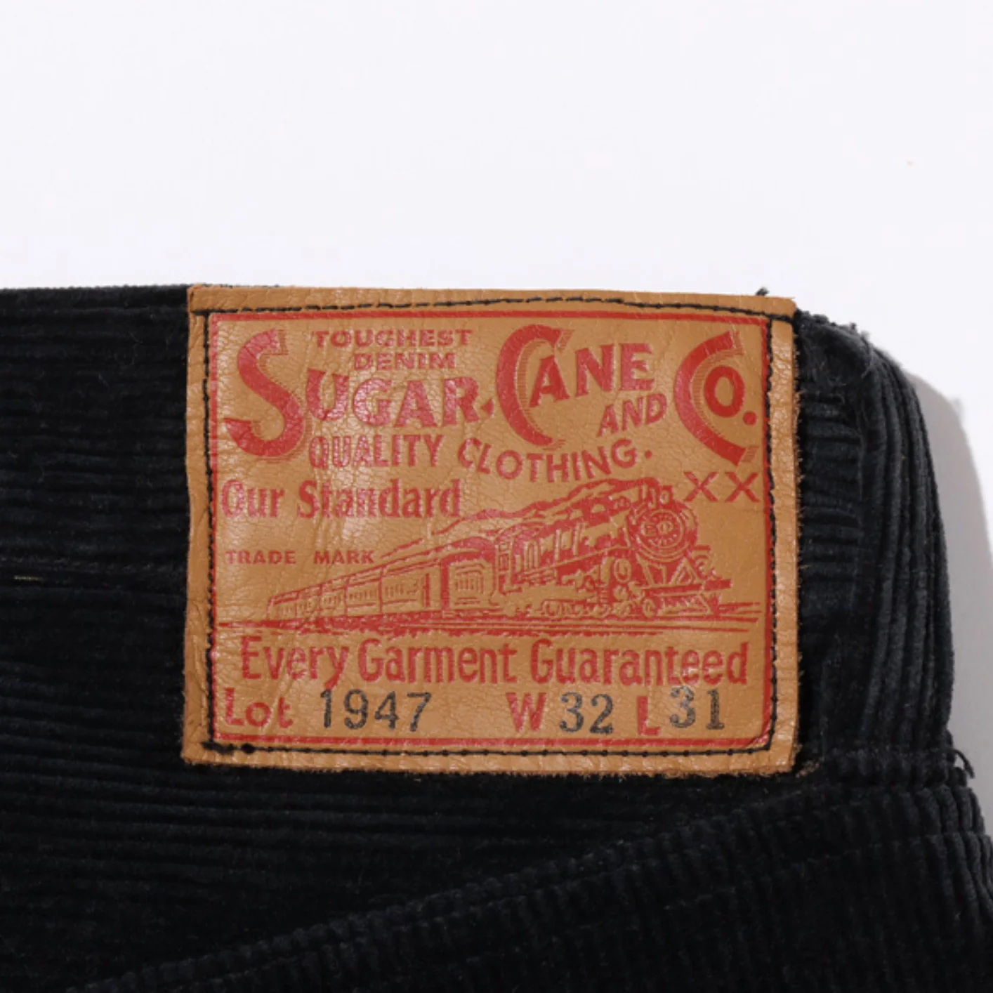 Sugar Cane 1947 9W Corduroy Pants – Black / Classic Straight - Image 5