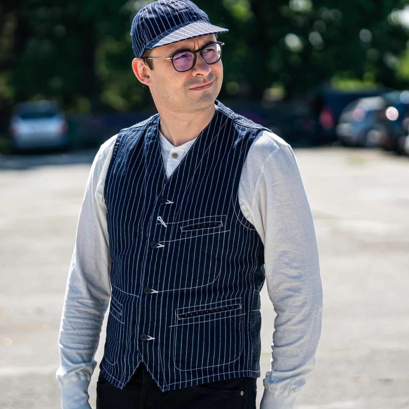 Sugar Cane 9oz Wabash Stripe Work Vest - Image 5