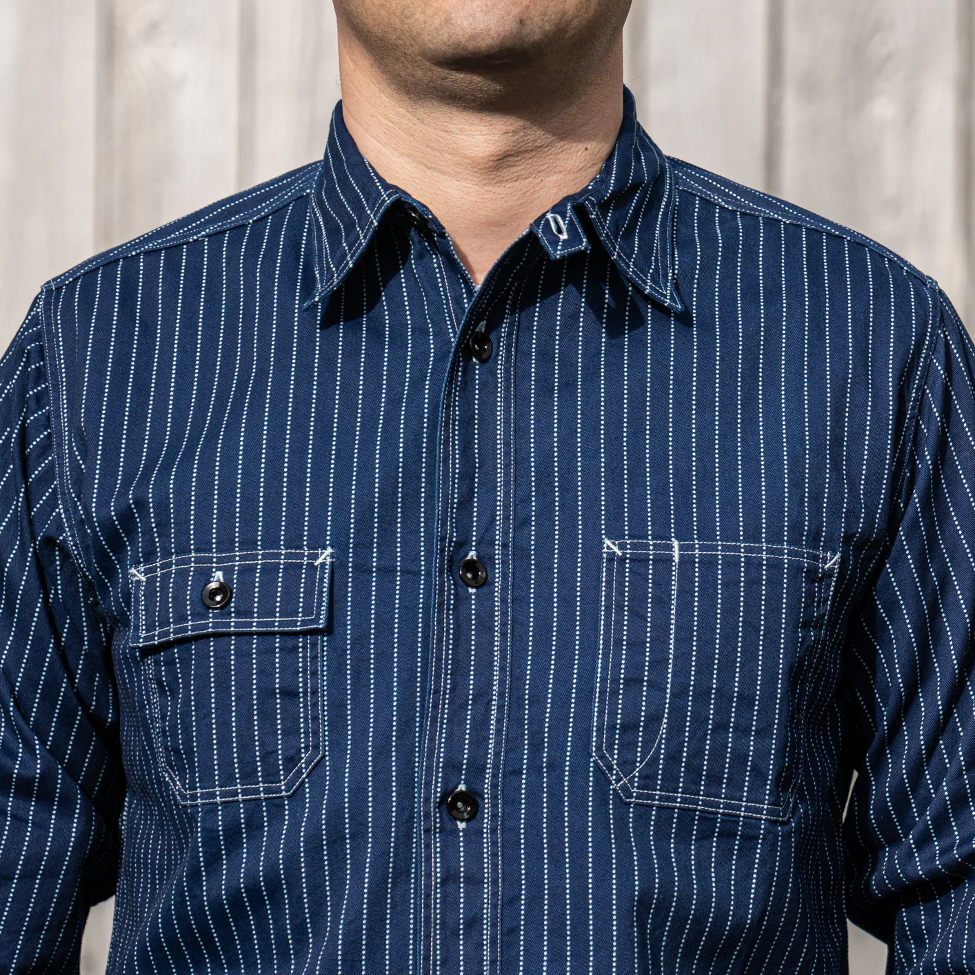 Sugar Cane Fiction Romance 8,5oz Wabash Work Shirt - Indigo Dyed - Image 3