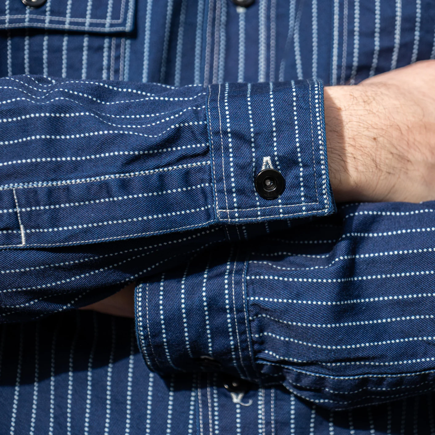 Sugar Cane Fiction Romance 8,5oz Wabash Work Shirt - Indigo Dyed - Image 5