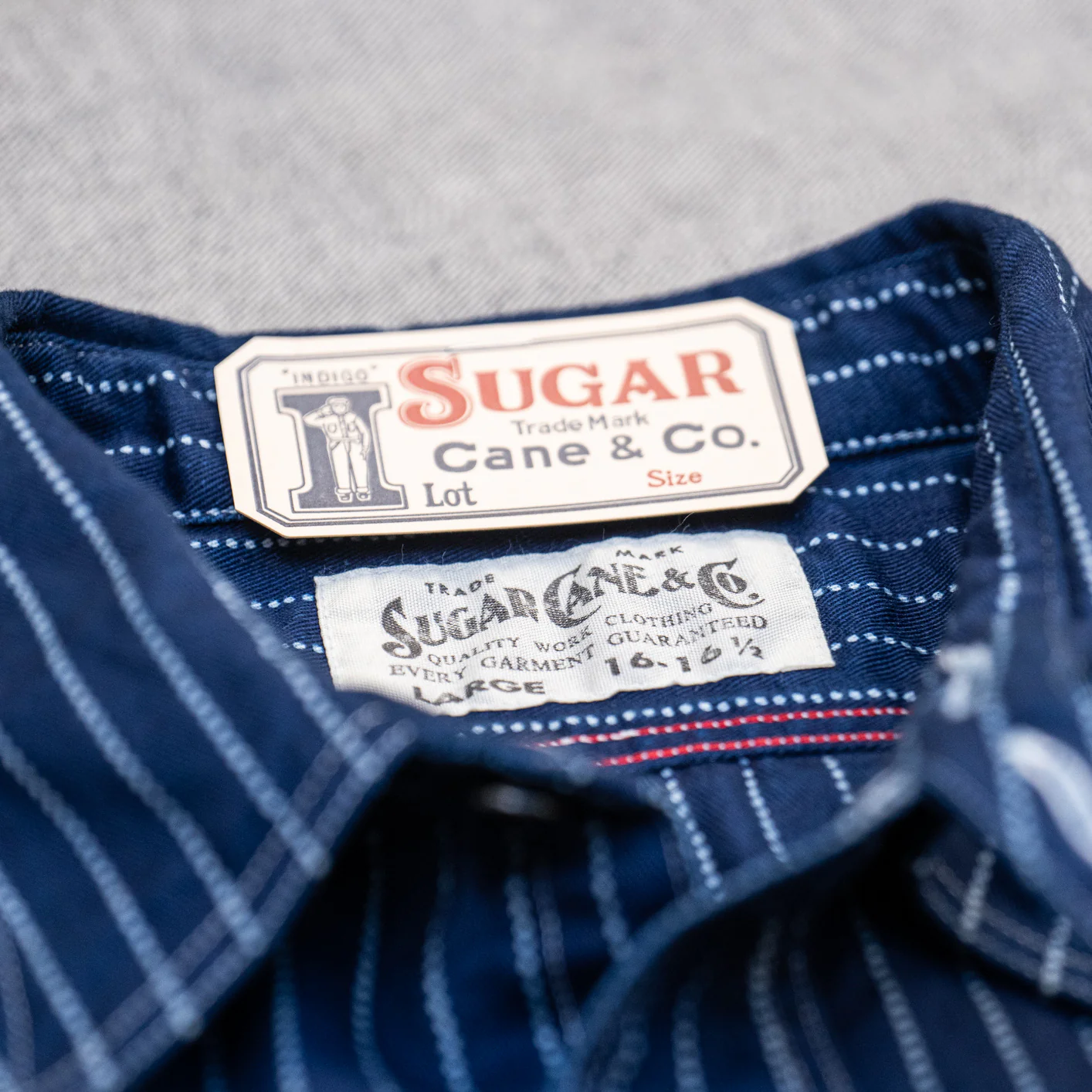 Sugar Cane Fiction Romance 8,5oz Wabash Work Shirt - Indigo Dyed - Image 7