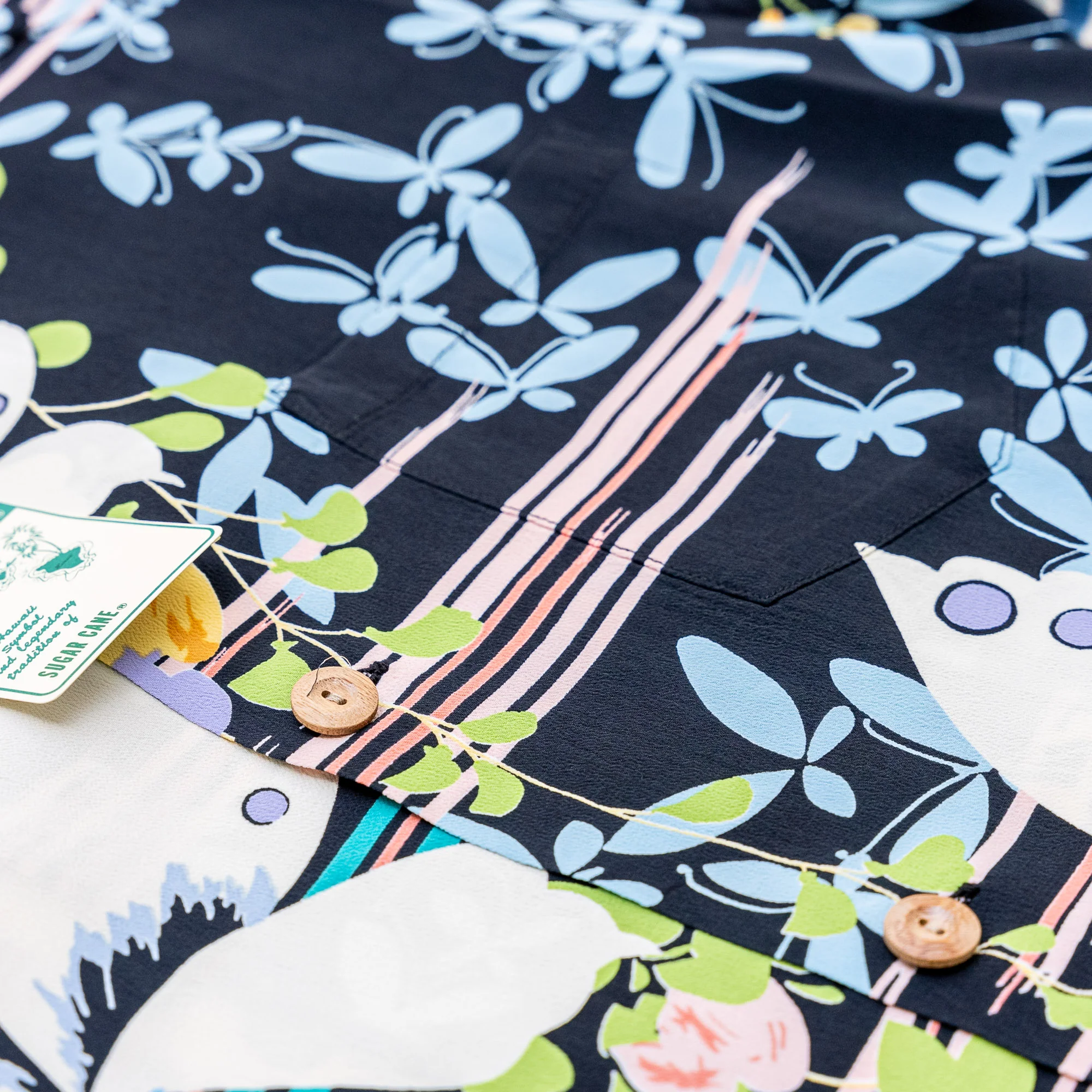 Sun Surf „Fluttering Beauty” Aloha Shirt – Black - Image 5