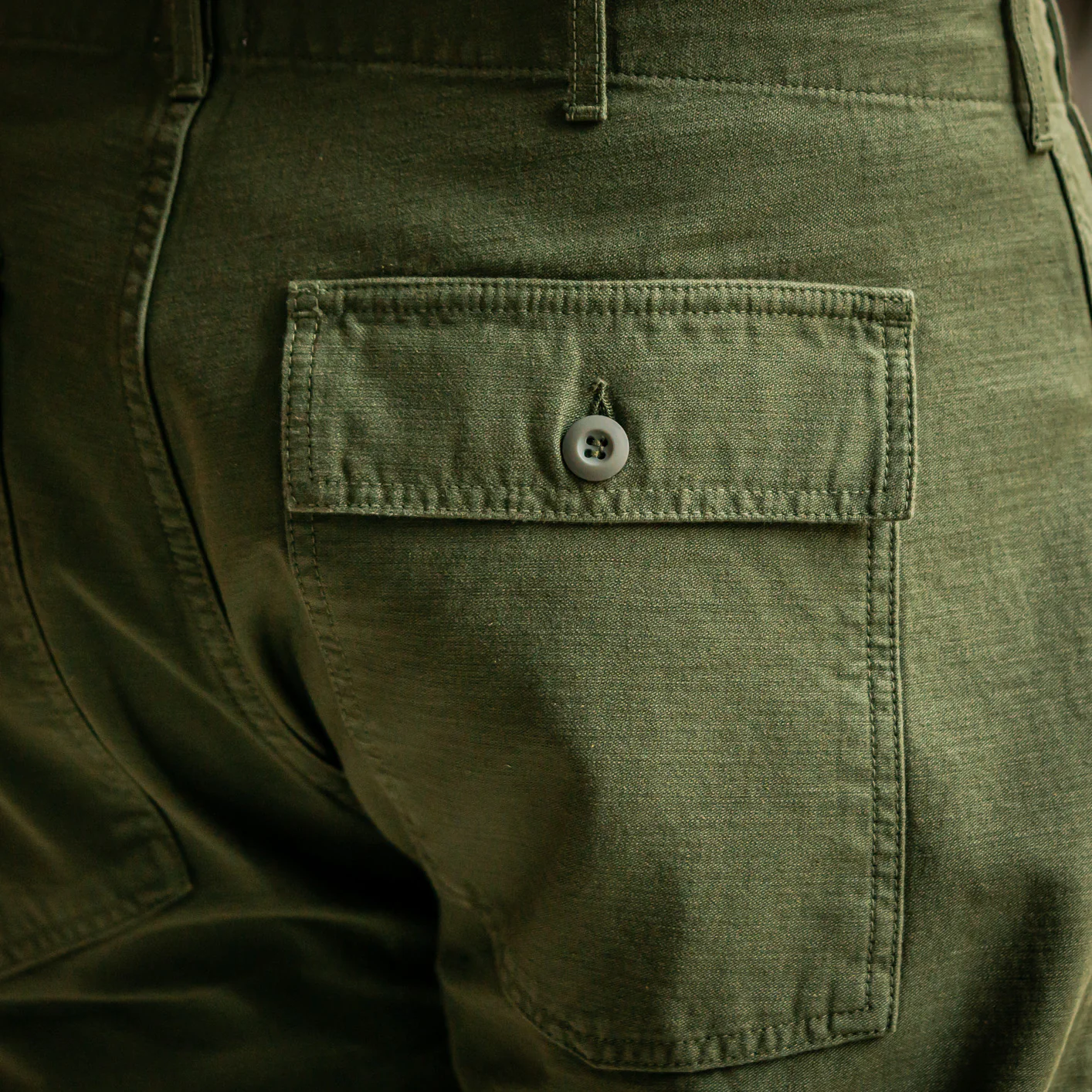 Tellason 8,5oz Fatigue Sateen Shorts – Olive - Image 7