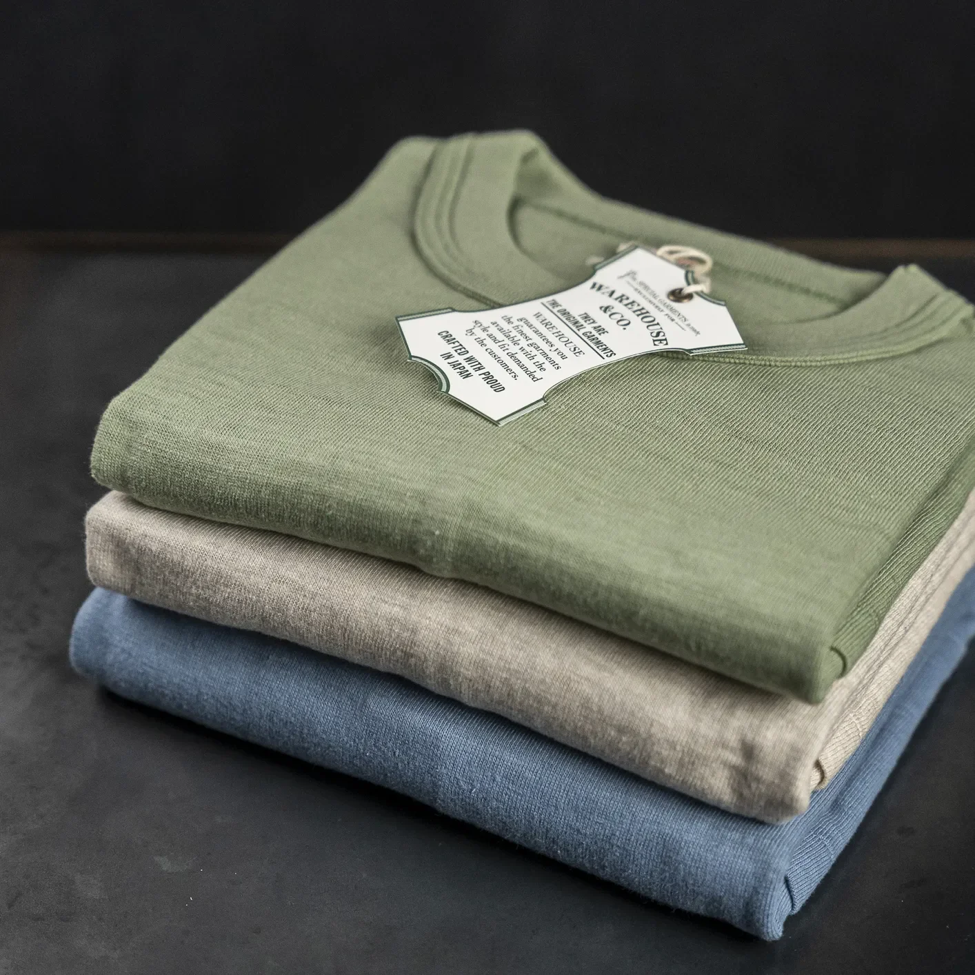 Warehouse Co. Lot 4601P Loopwheeled Slub Yarn Pocket T-Shirt - Light Blue - Image 4