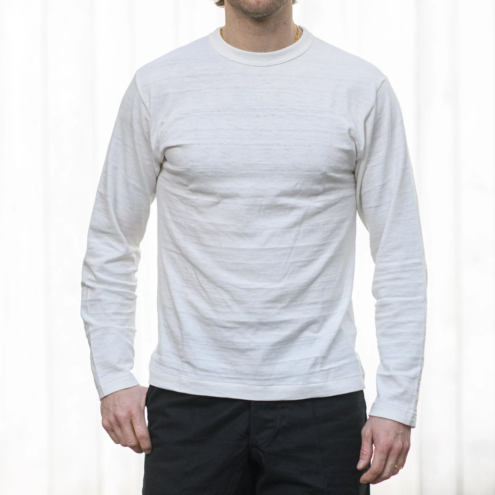 Warehouse Co. Lot 5906 Slub Yarn Long Sleeve – Off-White - Image 8