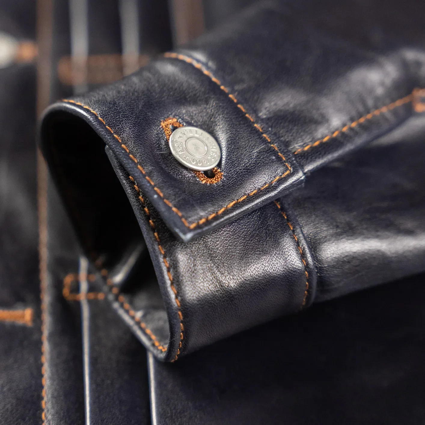 Y'2 Leather IB-141 Indigo Dyed Horsehide Type II Leather Jacket – Indigo - Image 3