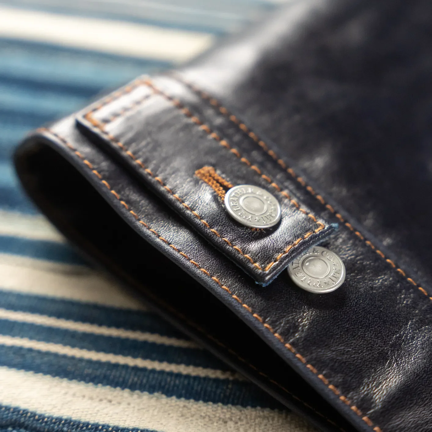 Y'2 Leather IB-141 Indigo Dyed Horsehide Type II Leather Jacket – Indigo - Image 5